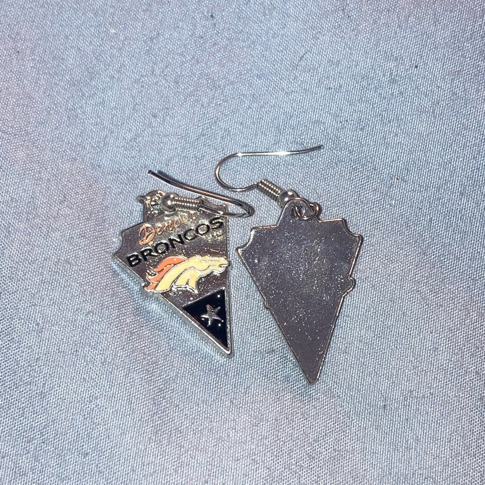 Denver broncos Drop Earrings - Silver and Orange